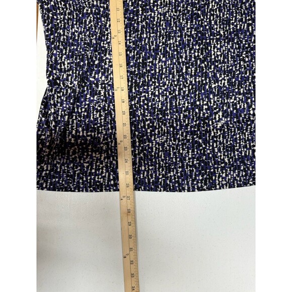 Susan Graver XL Top Blue Black Brushed Liquid Knit Mock Turtleneck Long Sleeve - Picture 6 of 9